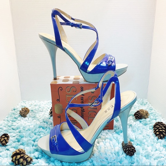 Guess Shoes - Blue and Light Gray Guess Slingback Heels